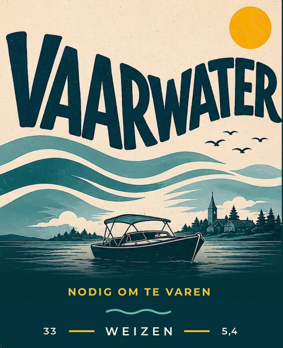 Vaarwater Weizen, illustratie van een sloep op het water